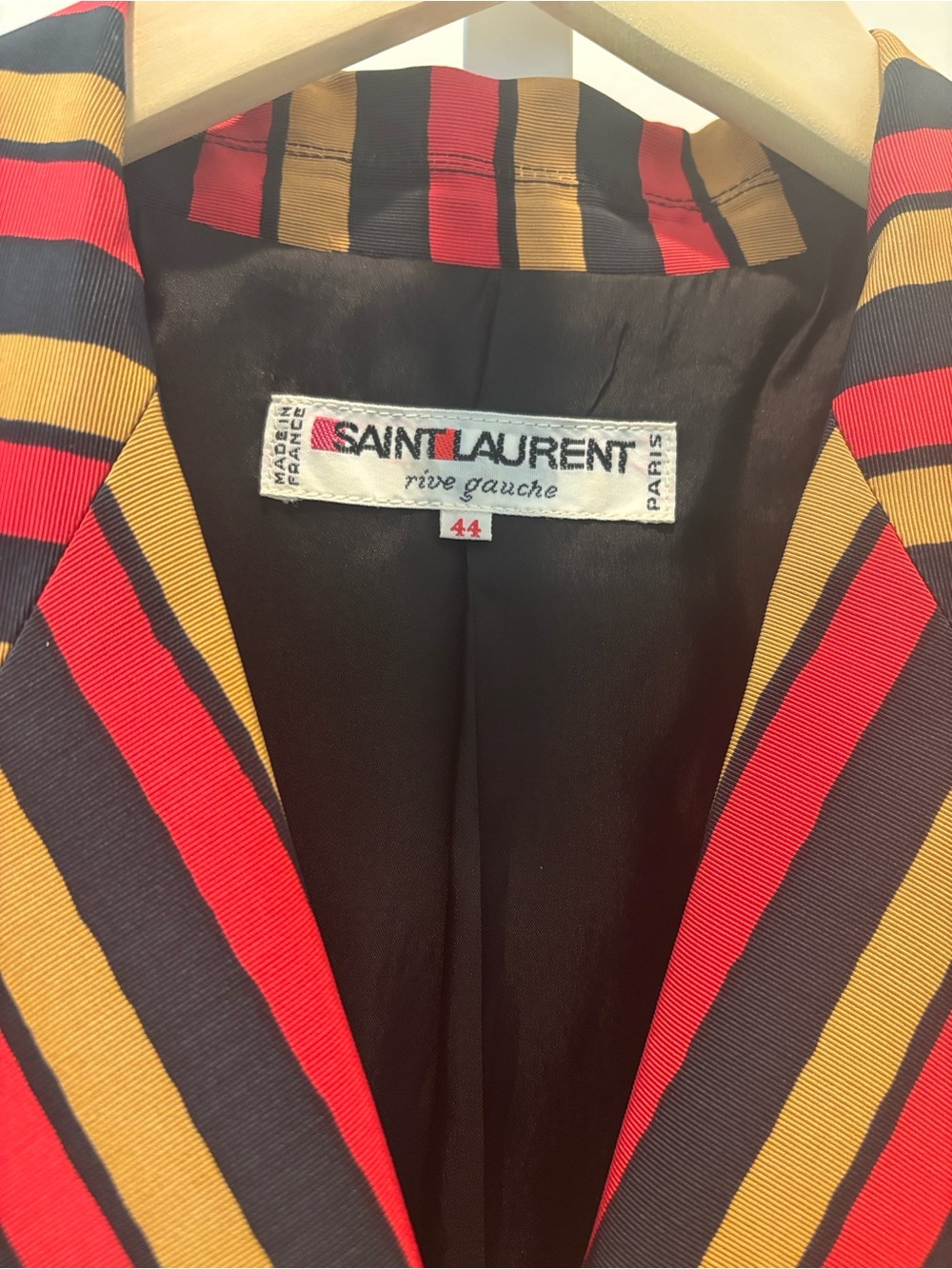 Saint Laurent Striped Blazer in Red, Gold & Black